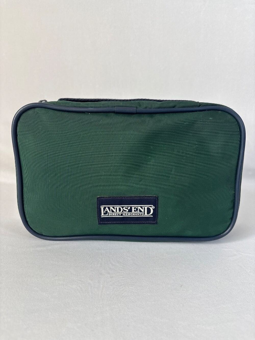 VTG Lands' End Direct Merchants Green Dopp Kit Toiletry Travel Organizer Bag USA